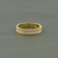 Round Diamond Filigree Set Unisex Wedding Band