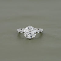 Round Diamond Cluster Accent Set Ring