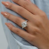 Round Cut Diamond Beads Engagement Ring