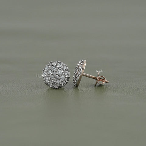 Round Lab Diamond Cluster Stud Earrings