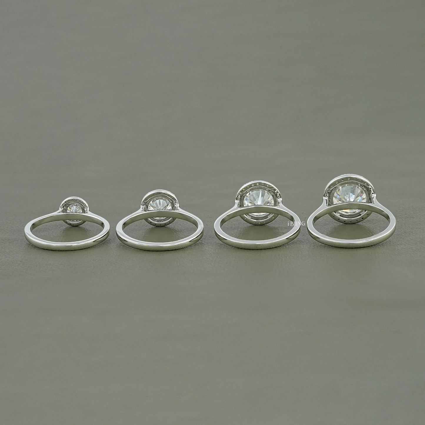 Round Moissanite Halo Engagement Ring