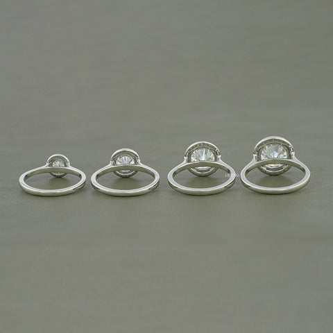 Round Moissanite Halo Engagement Ring