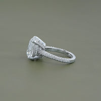 Round Cut Solitaire Diamond Engagement Ring With Pave Band