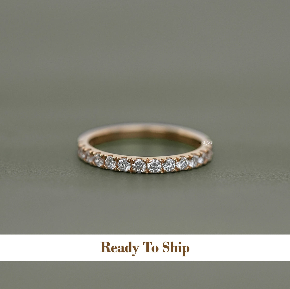 Round Cut Lab Diamond Half Eternity Wedding Band Half Eternity