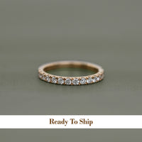 Round Cut Lab Diamond Half Eternity Wedding Band