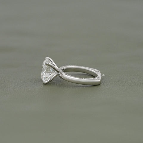 Round Cut Euro Shank Channel Set Diamond Ring
