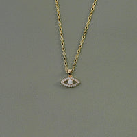 Round Cut Lab Diamond Evil Eye Pendant
