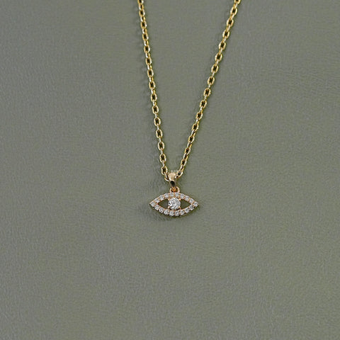 Round Cut Lab Diamond Evil Eye Pendant