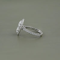 Marquise Lab Diamond Halo Engagement Ring