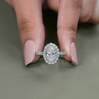 Oval Lab Diamond Halo Engagement Ring