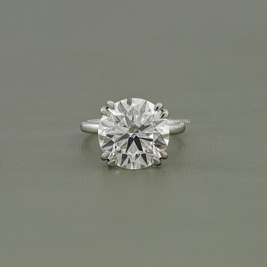 Round Cut Diamond Hidden Halo Solitaire Ring Solitaire Ring