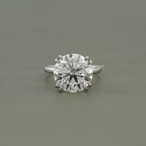 Round Cut Diamond Hidden Halo Solitaire Ring