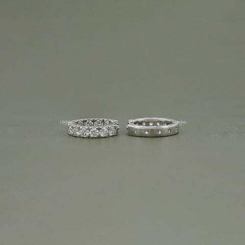 Round Lab Diamond Hoop & Huggie Earrings