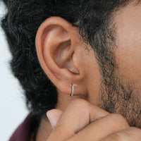 Round Cut Lab Diamond Hoop & Huggie Men's Earrings