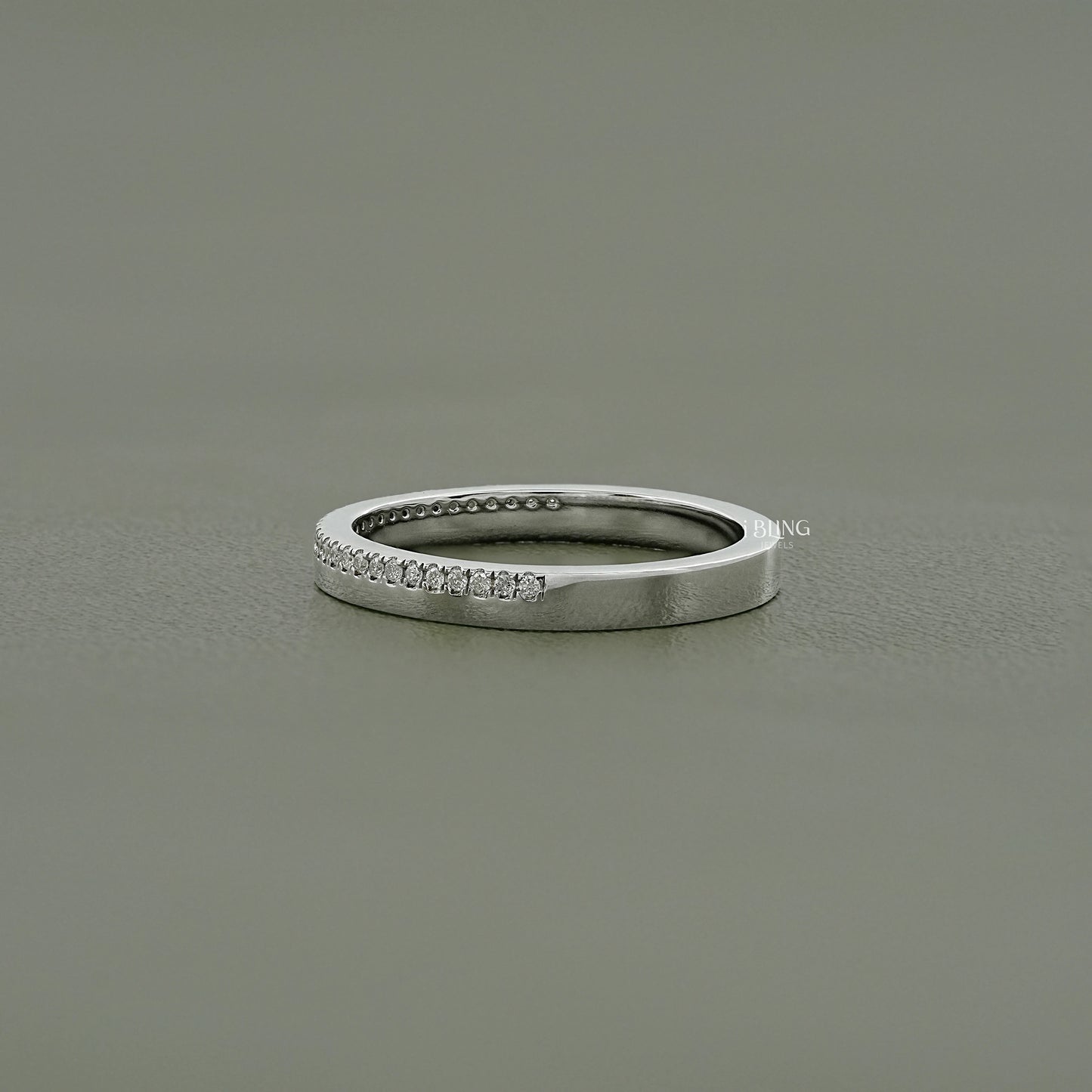 Round Cut Lab Diamond Pave Set Men's Band