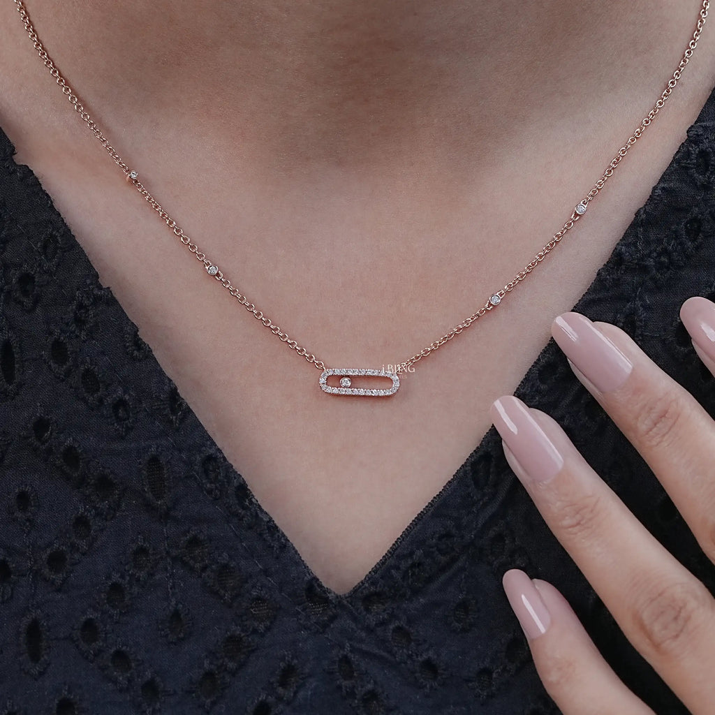 Lab Grown Diamond Paper Clip Necklace