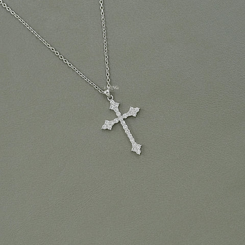 Round Cut Lab Grown Diamond Criss Cross Necklace