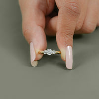 Old European Round Three Stone Anniversary Ring