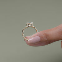 Round Lab Diamond Twist Band Engagement Ring