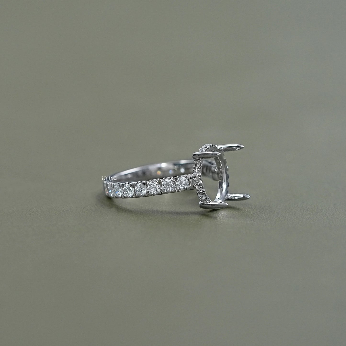Oval Shape Semi Mount Lab Diamond Engagement Ring
