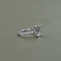 Oval Shape Semi Mount Lab Diamond Engagement Ring