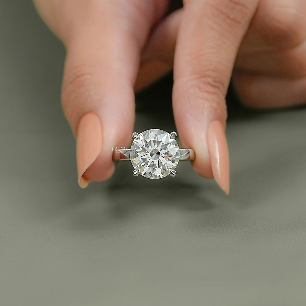 Round Cut Euro Shank Channel Set Diamond Ring