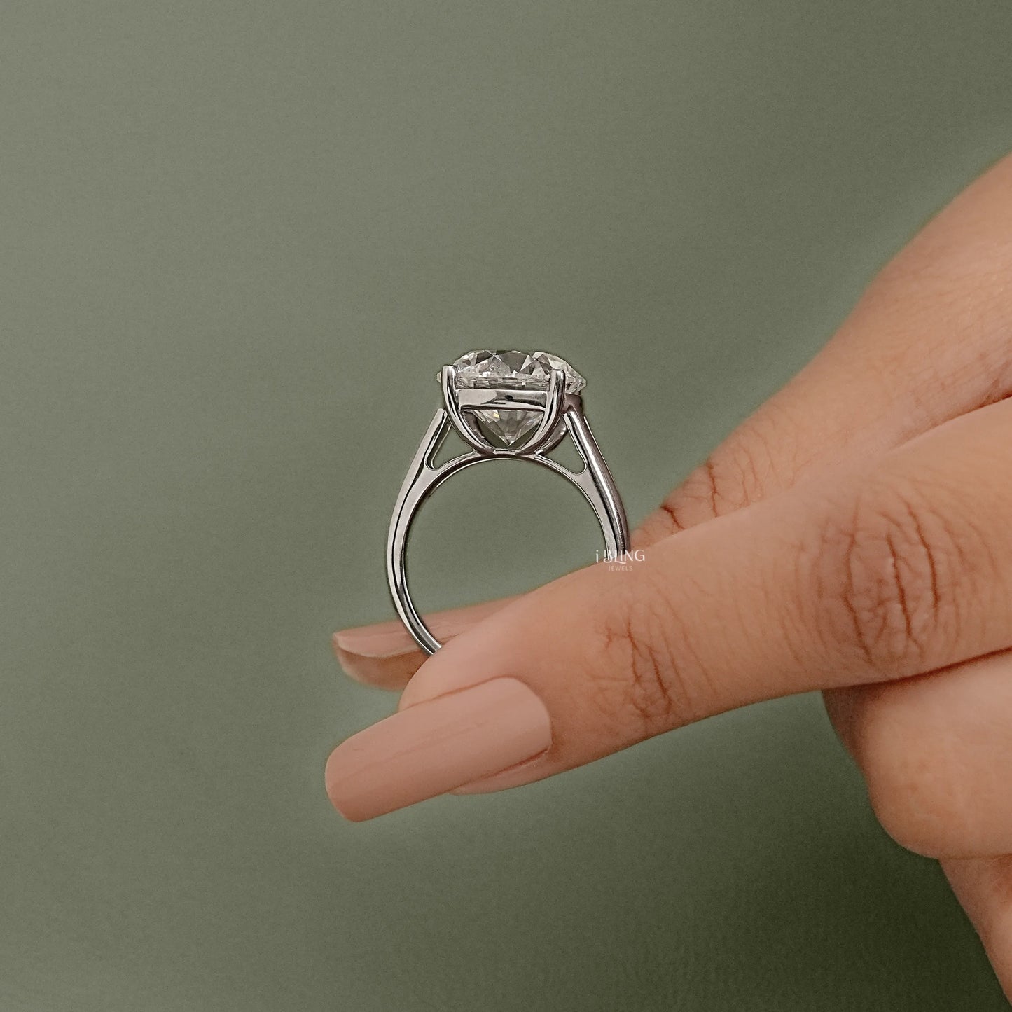 Round Diamond Split Shank Solitaire Ring Solitaire Ring