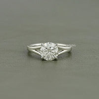 Round Cut Lab Grown Diamond Split Shank Solitaire Ring