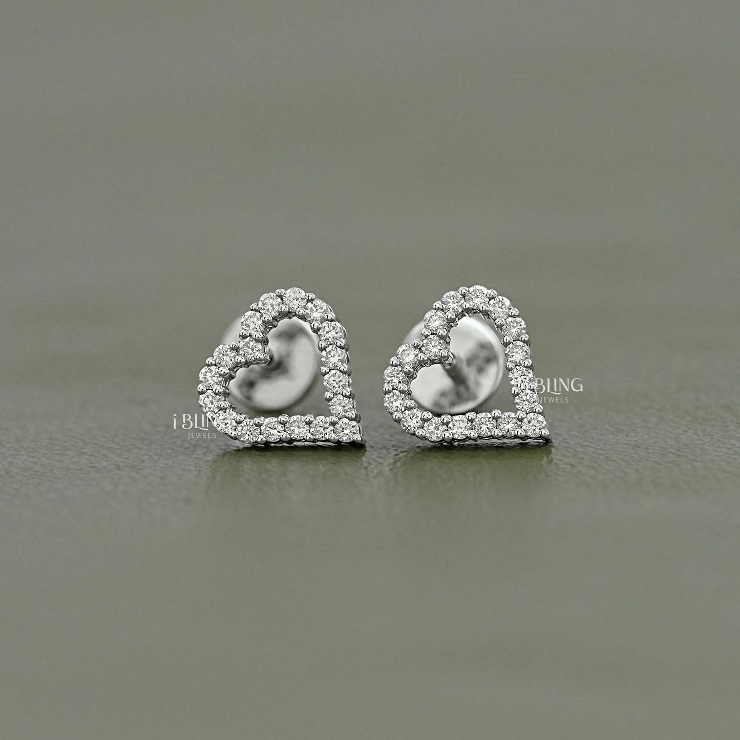 Heart Shape Round Cut Lab Diamond Stud Earrings Earrings