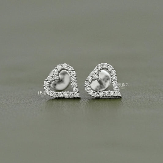Heart Shape Round Cut Lab Diamond Stud Earrings Earrings