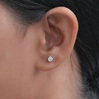 Round Cut Lab Diamond Solitaire Stud Earrings
