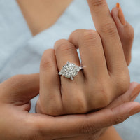 Round Cut Diamond Beads Engagement Ring