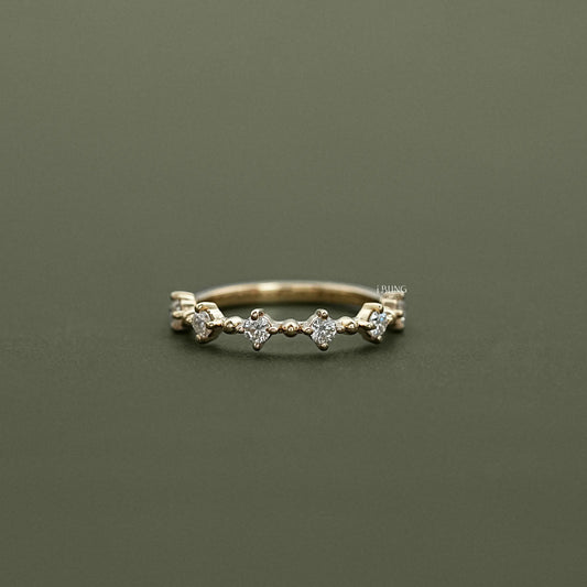 Round Diamond Floating Bubble Wedding Band