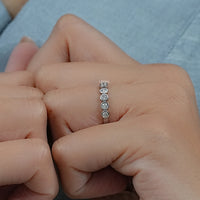 Bezel Set Lab Grown Diamond Half Eternity Band