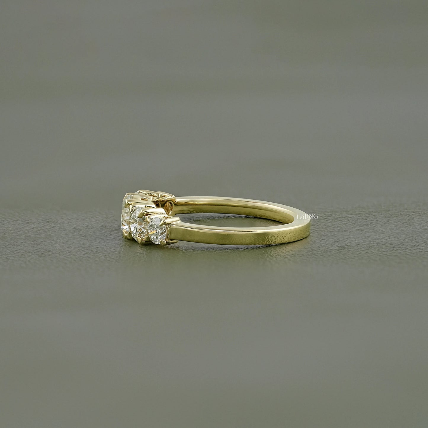 Round Lab Grown Diamond Five Stone Engagement  Ring