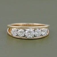 Round Five Stone Channel Set Diamond Wedding Band