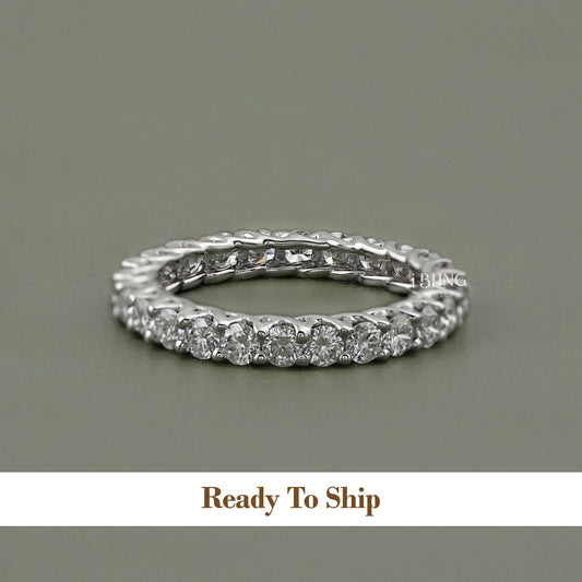 Round Lab Grown Diamond Stackable Wedding Band Full Eternity