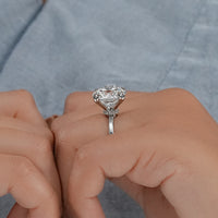 Round Cut Diamond Hidden Halo Solitaire Ring