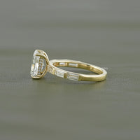 Radiant And Baguette Lab Diamond Solitaire Accent Ring