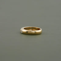 Three Stone Round Cut Flush Set Wedding Band