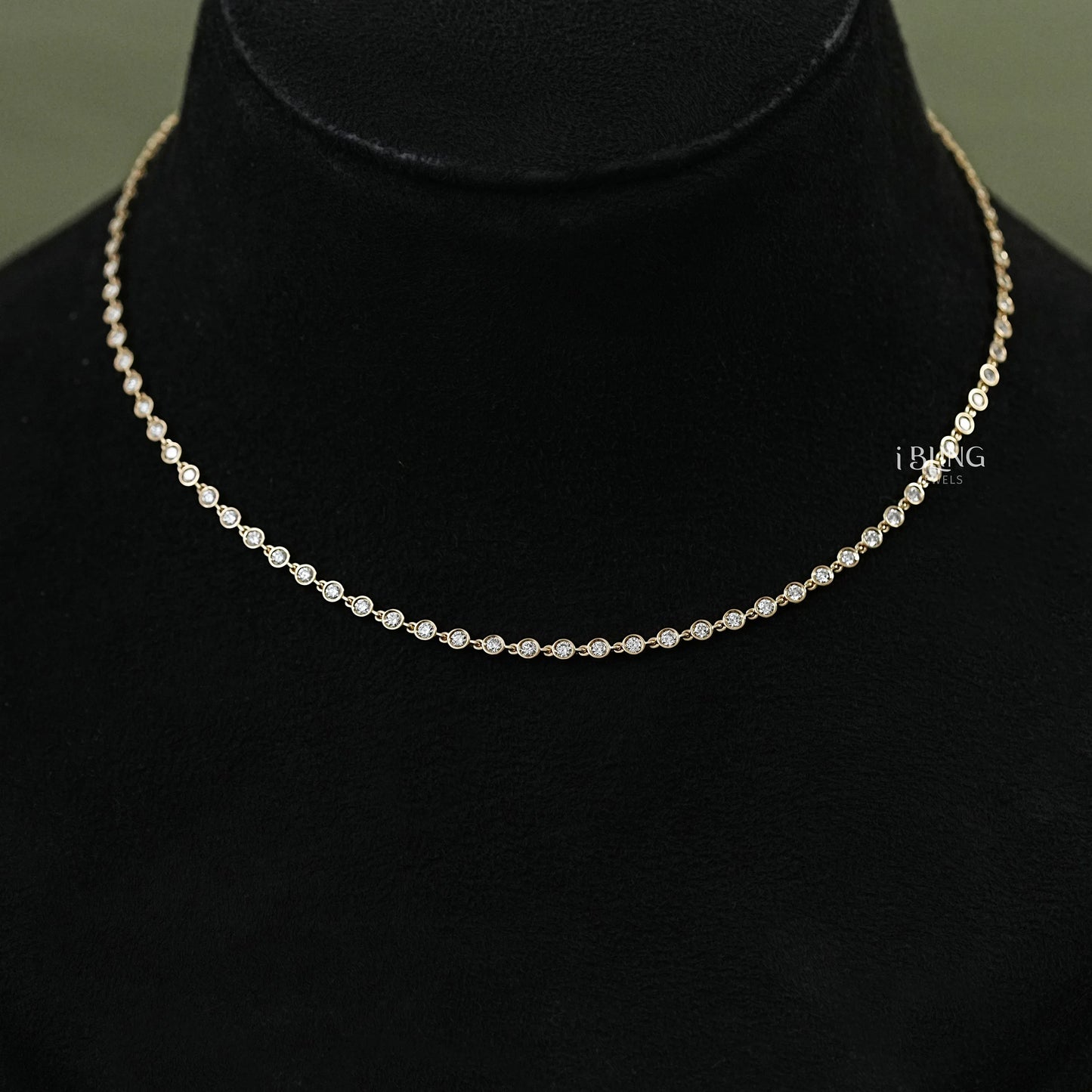 Round Lab Grown Diamond Tennis Necklace Necklace