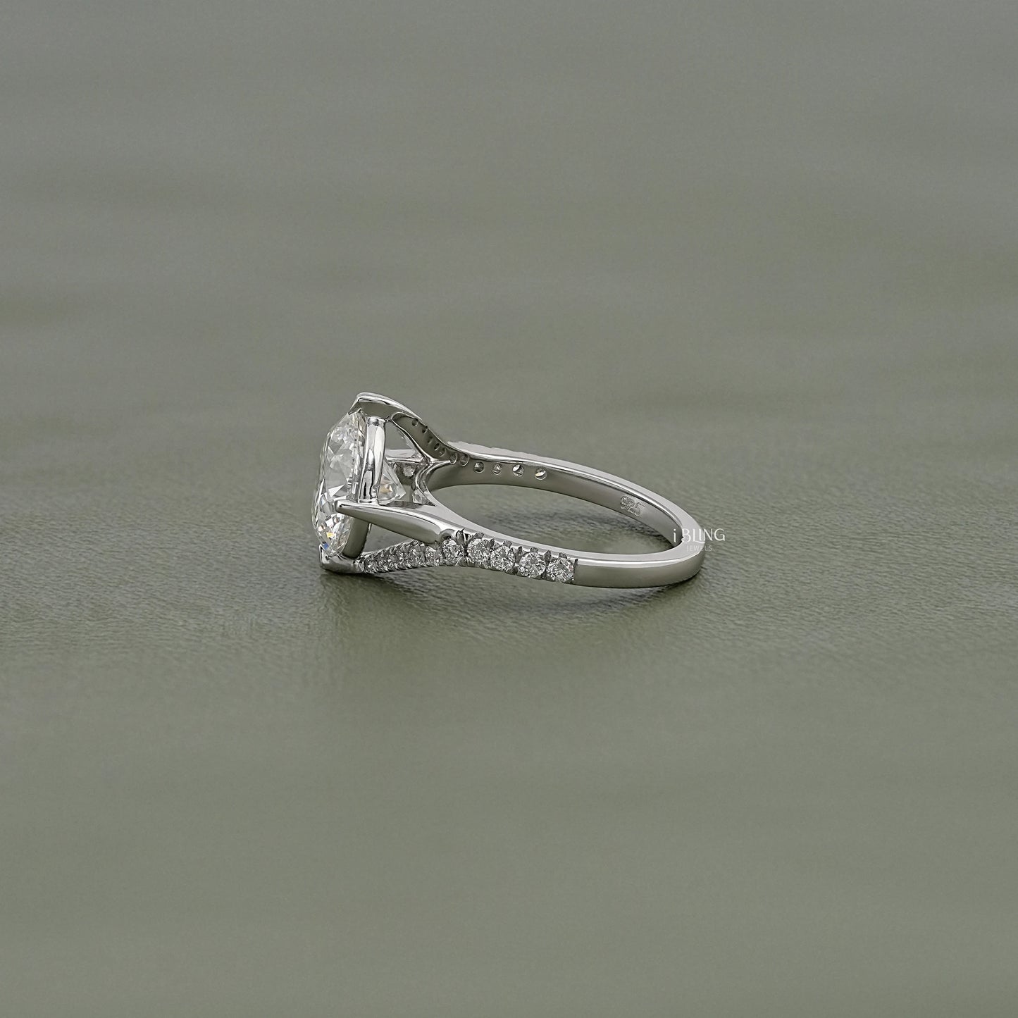 Round Cut Diamond Bypass Accent Engagement Ring Solitaire Accent Ring