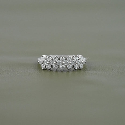 iBling Jewels Women round lab diamond cluster band crafted for modern brides