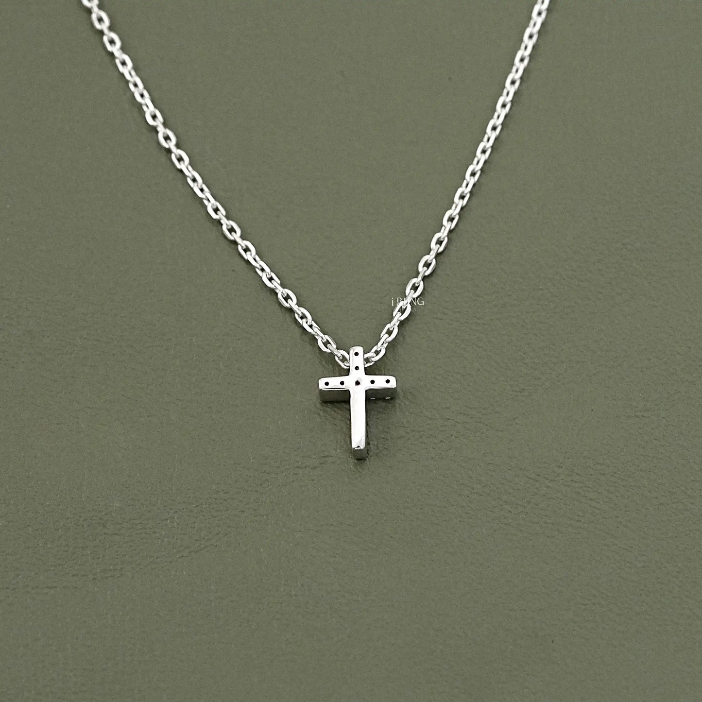 Round Lab Diamond Cross Pendant