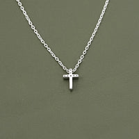 Round Lab Diamond Cross Pendant