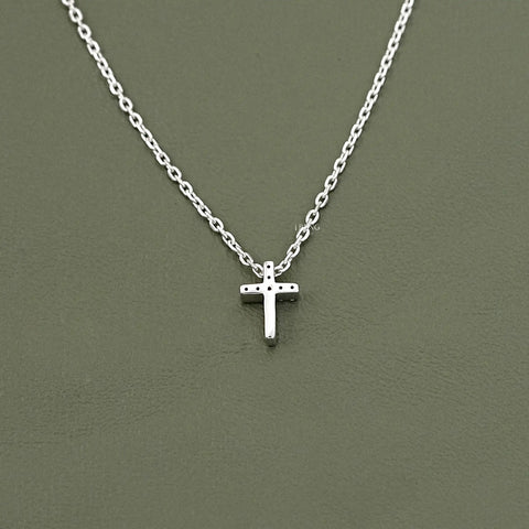 Round Lab Diamond Cross Pendant