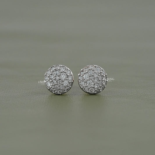 Round Lab Diamond Cluster Stud Earrings