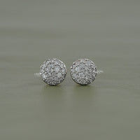 Round Lab Diamond Cluster Stud Earrings