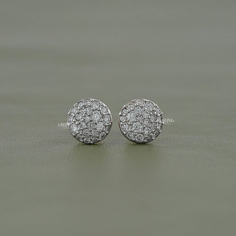 Round Lab Diamond Cluster Stud Earrings