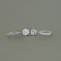 Round Solitaire Diamond Dangle Drop Earrings